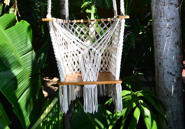 Handmade Baby Swing Off-White Cotton Indoor/Outdoor Swing